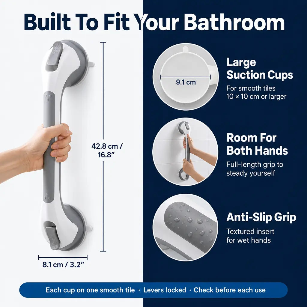 Non-Slip Bathroom Safety Handle with Suction Cup