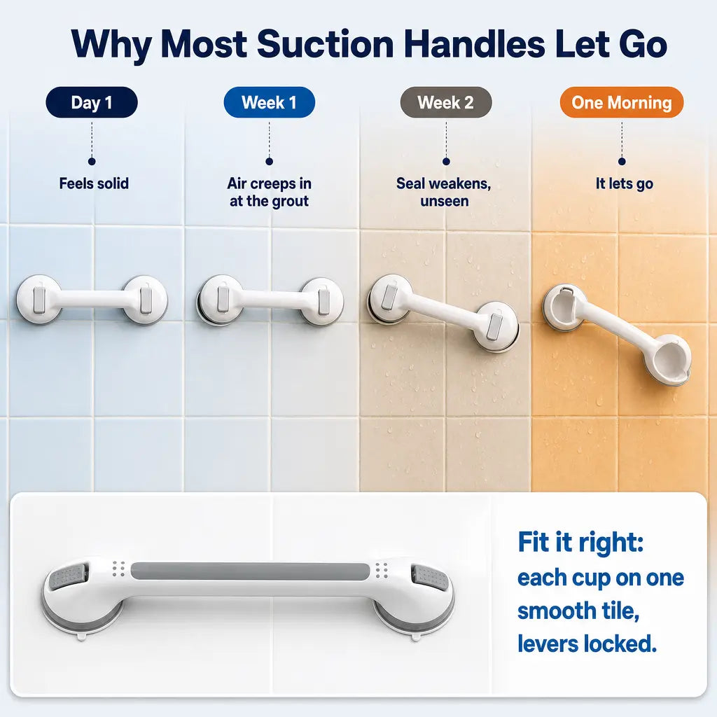 Non-Slip Bathroom Safety Handle with Suction Cup