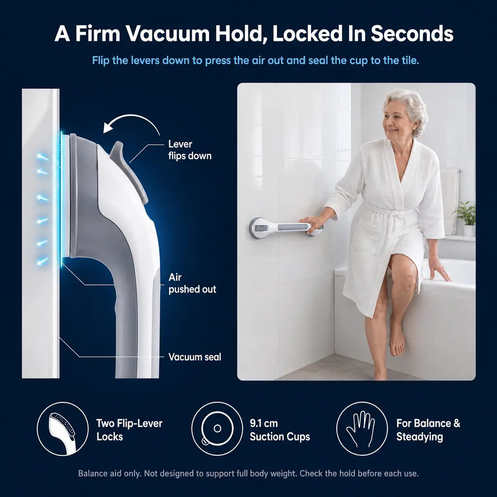 Non-Slip Bathroom Safety Handle with Suction Cup